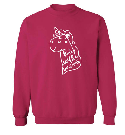 Ride with unicorns Adult's unisex pink Sweater 2XL