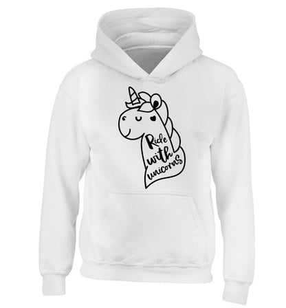 Ride with unicorns children's white hoodie 12-13 Years