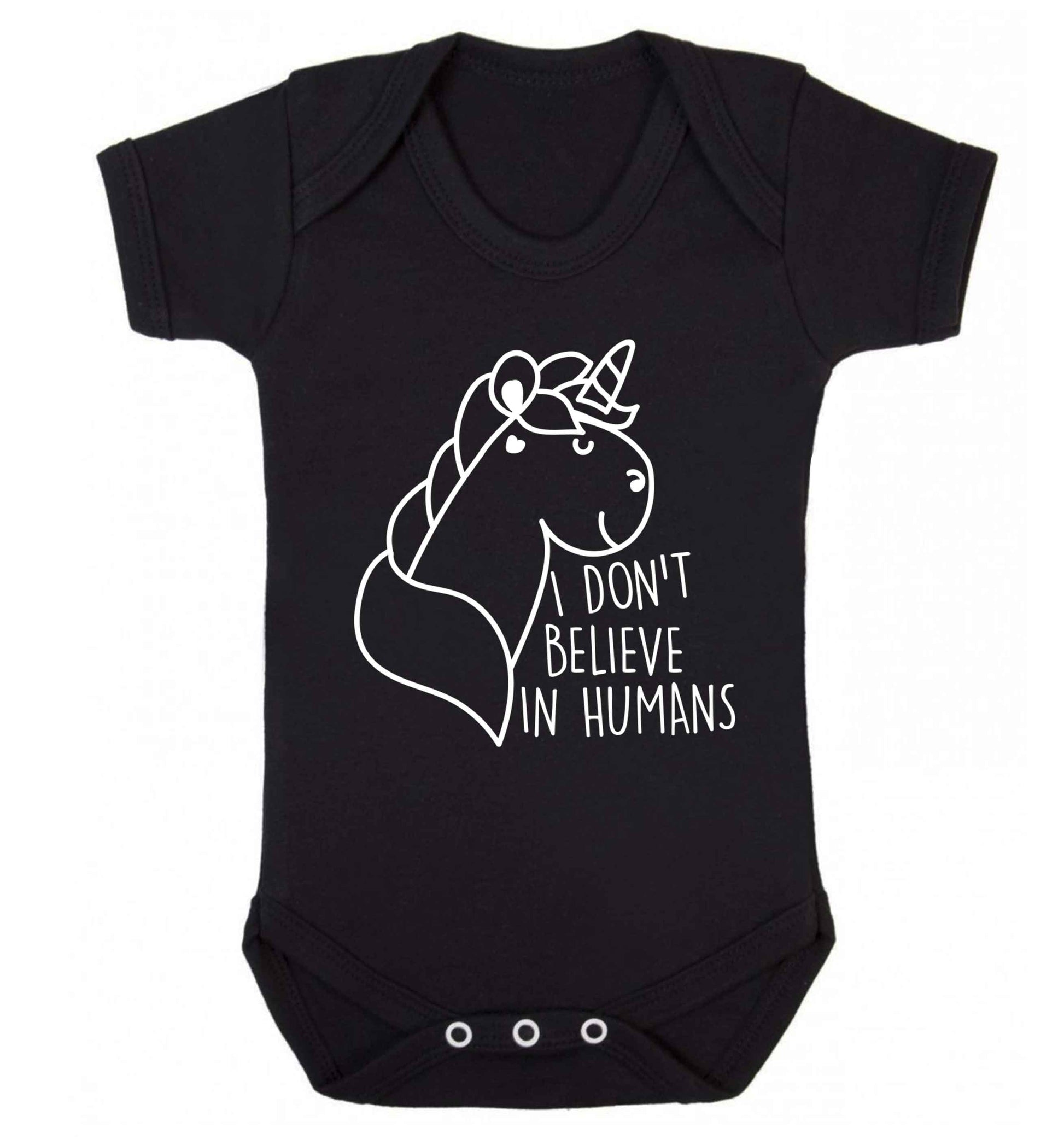 I don't believe in humans Baby Vest black 18-24 months