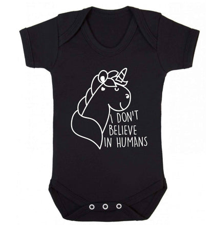 I don't believe in humans Baby Vest black 18-24 months