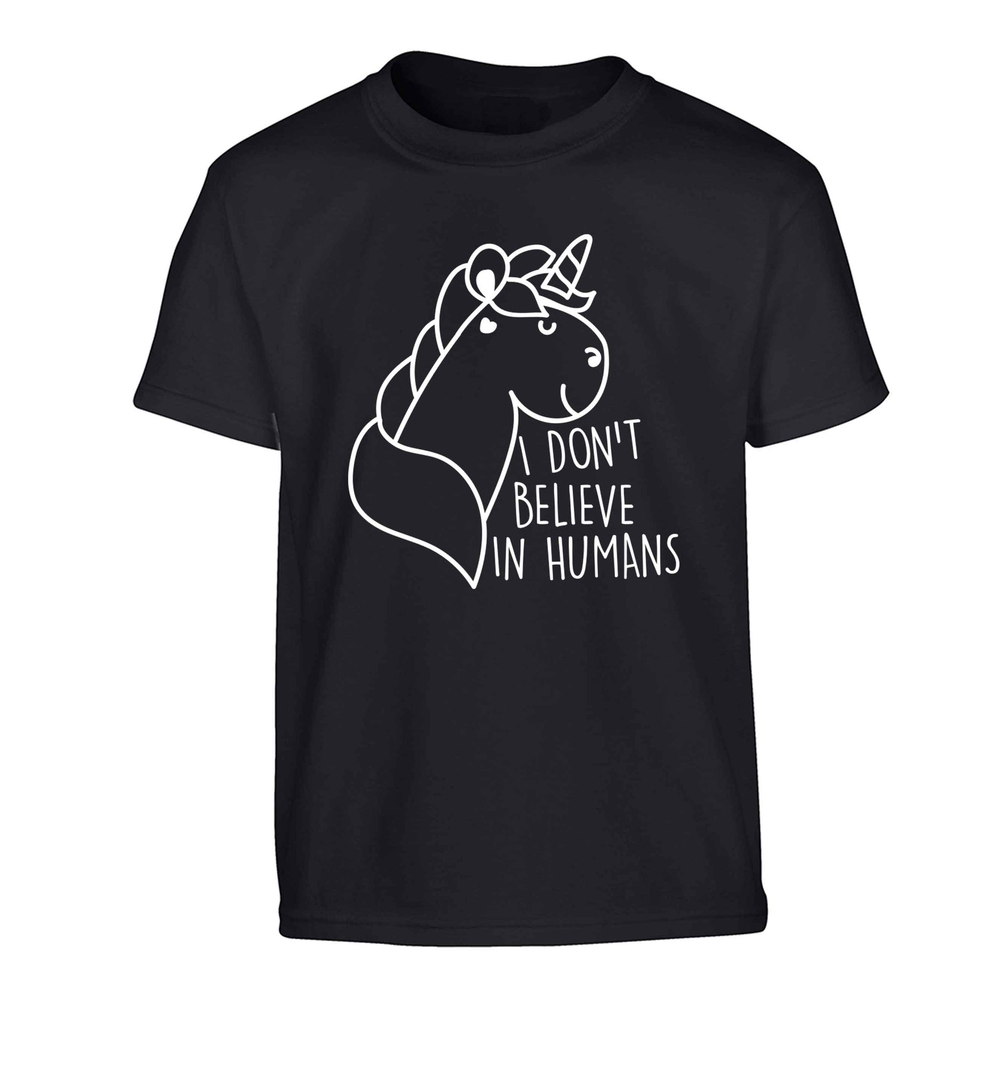I don't believe in humans Children's black Tshirt 12-13 Years