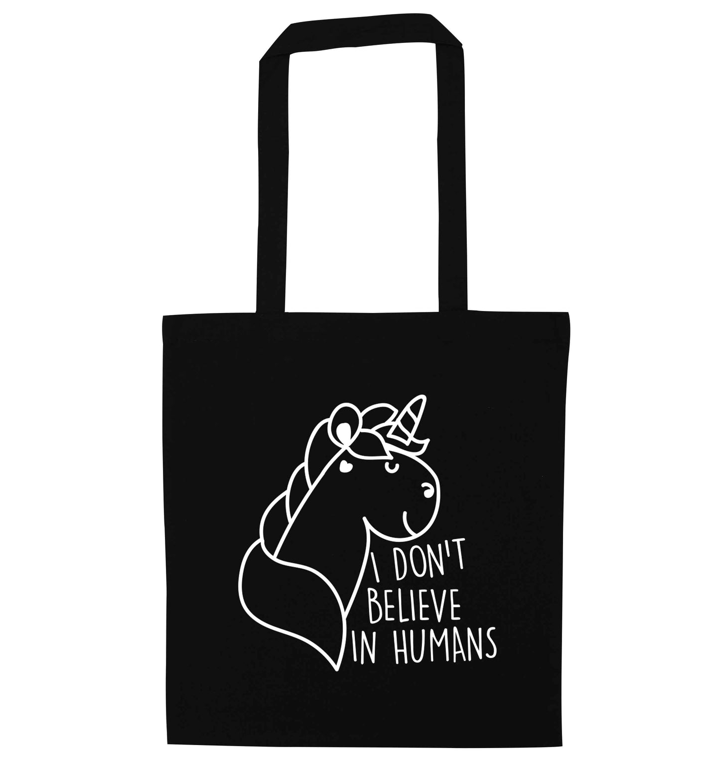 I don't believe in humans black tote bag