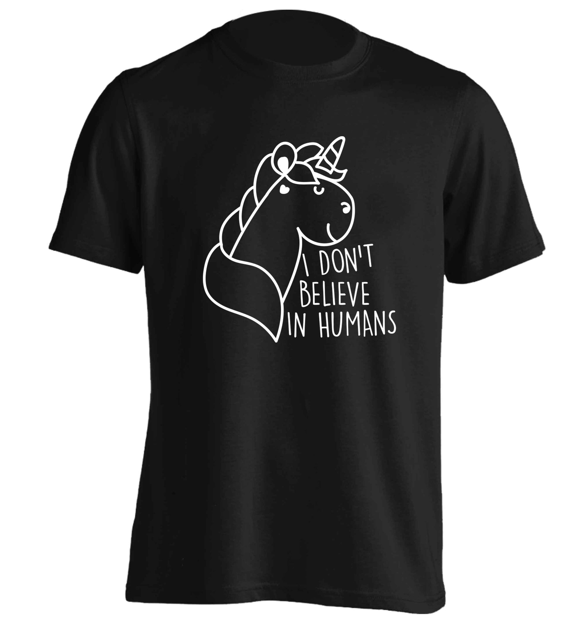 I don't believe in humans adults unisex black Tshirt 2XL