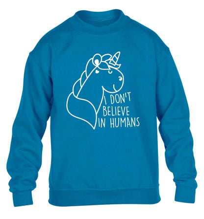 I don't believe in humans children's blue sweater 12-13 Years