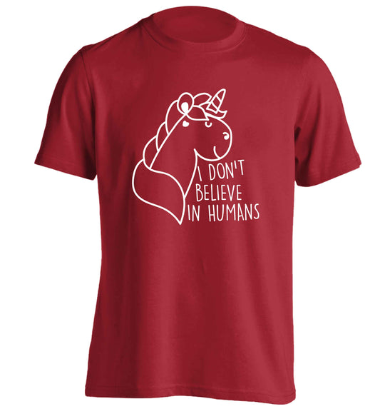 I don't believe in humans adults unisex red Tshirt 2XL