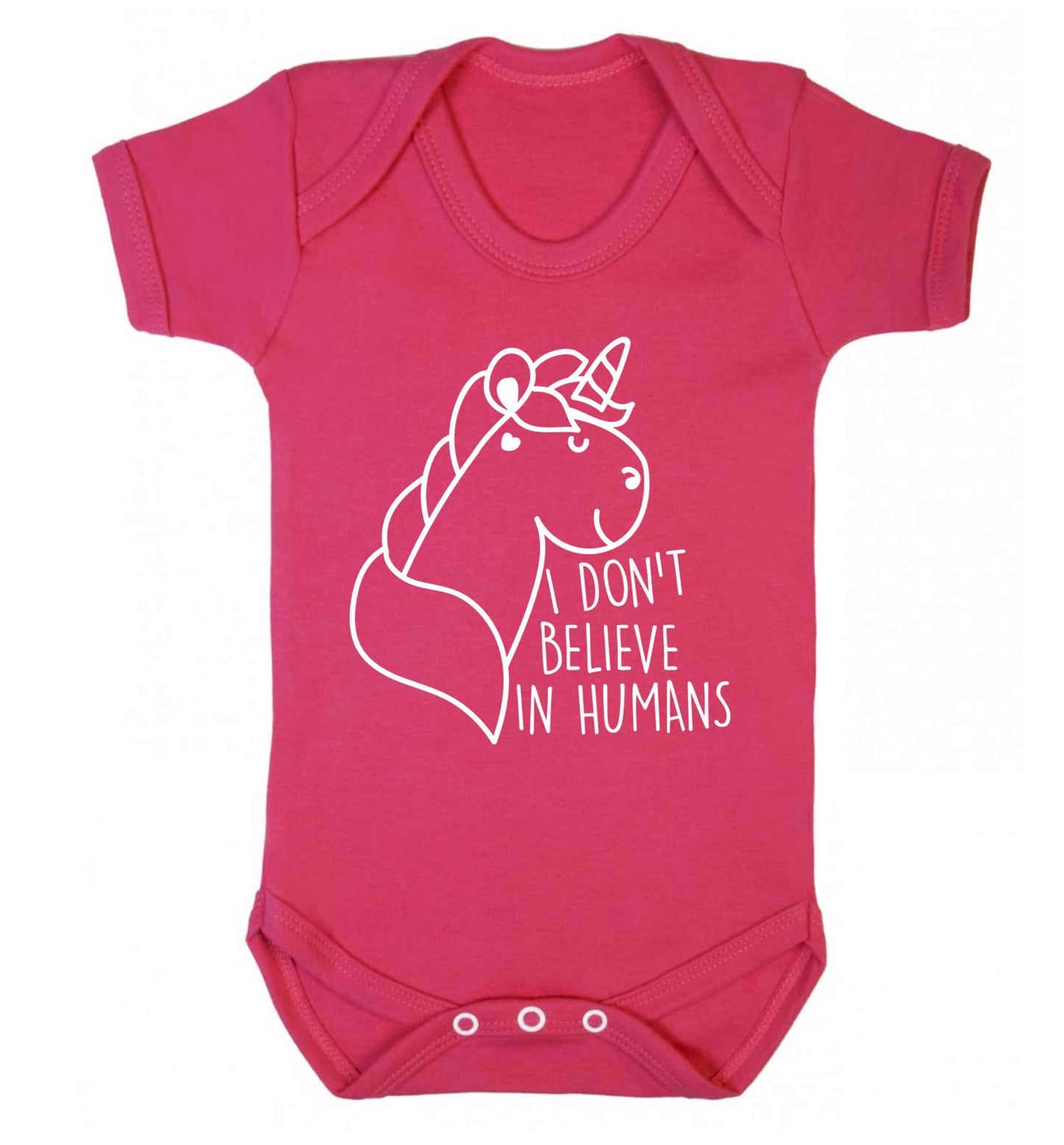 I don't believe in humans Baby Vest dark pink 18-24 months