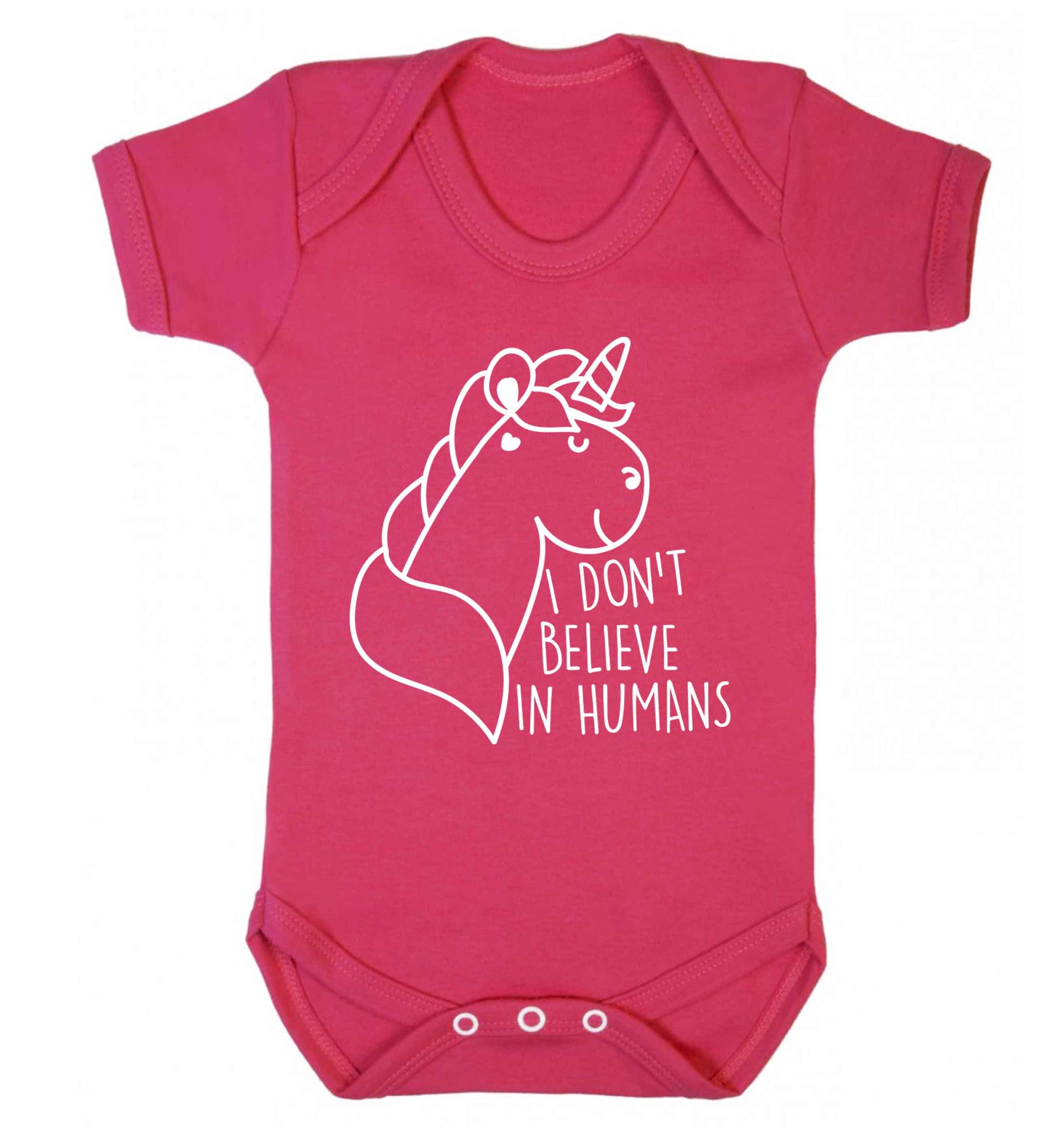 I don't believe in humans Baby Vest dark pink 18-24 months