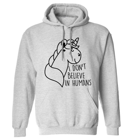 I don't believe in humans adults unisex grey hoodie 2XL