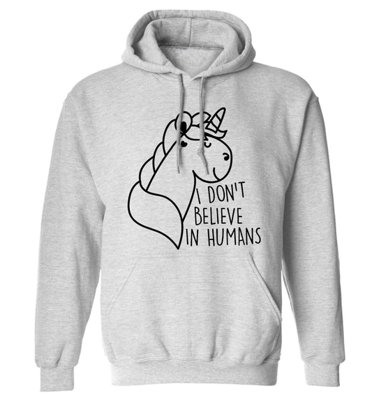 I don't believe in humans adults unisex grey hoodie 2XL