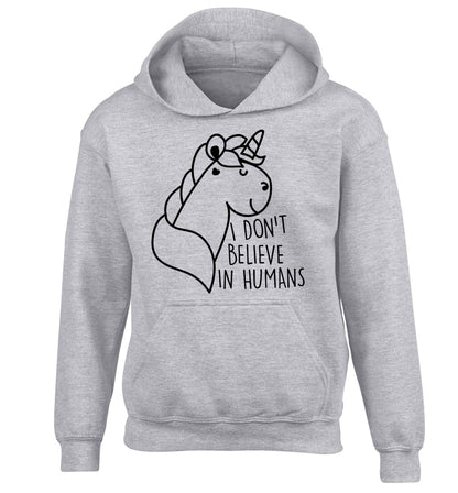 I don't believe in humans children's grey hoodie 12-13 Years