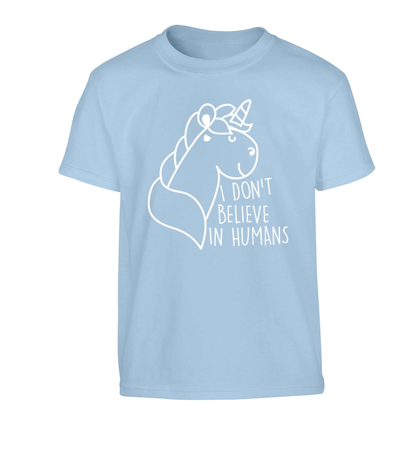 I don't believe in humans Children's light blue Tshirt 12-13 Years