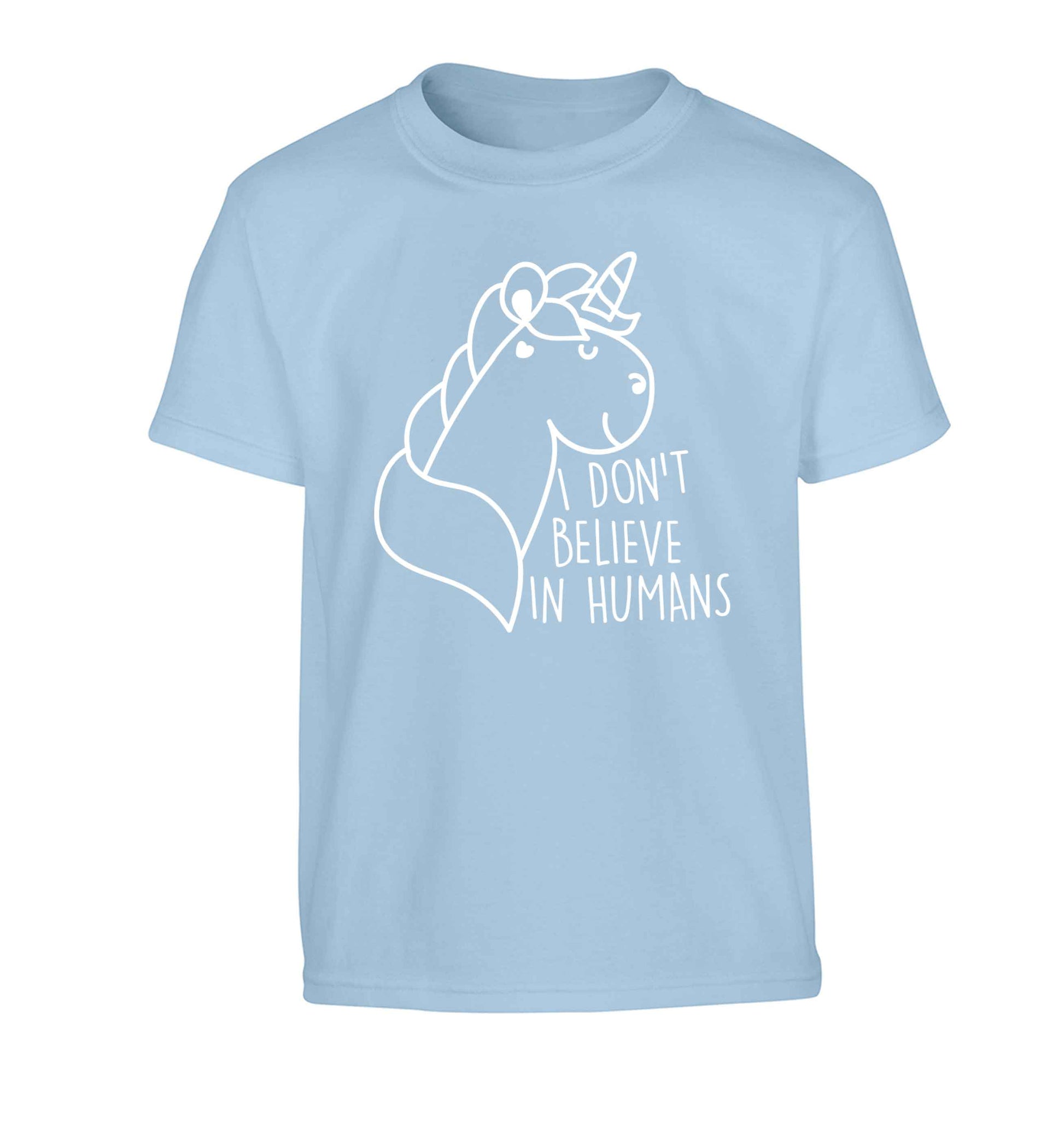 I don't believe in humans Children's light blue Tshirt 12-13 Years