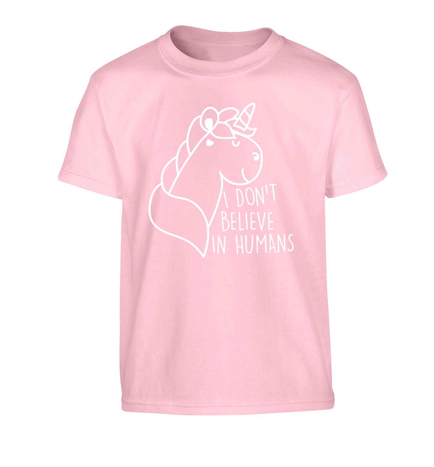 I don't believe in humans Children's light pink Tshirt 12-13 Years