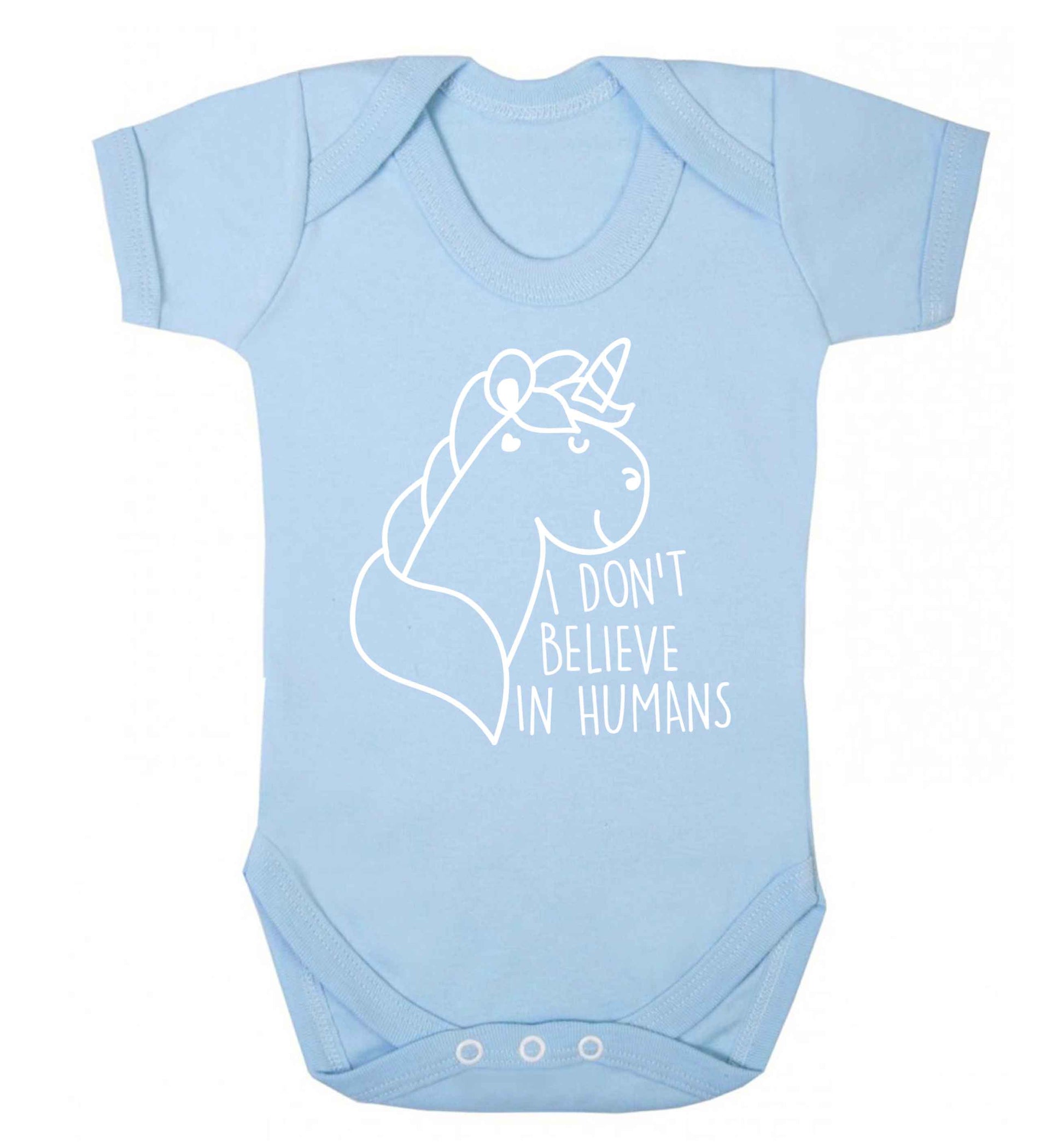 I don't believe in humans Baby Vest pale blue 18-24 months