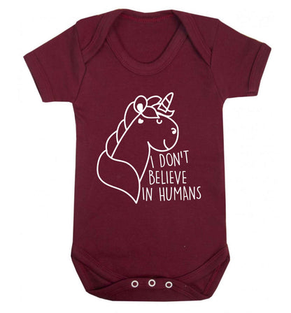I don't believe in humans Baby Vest maroon 18-24 months