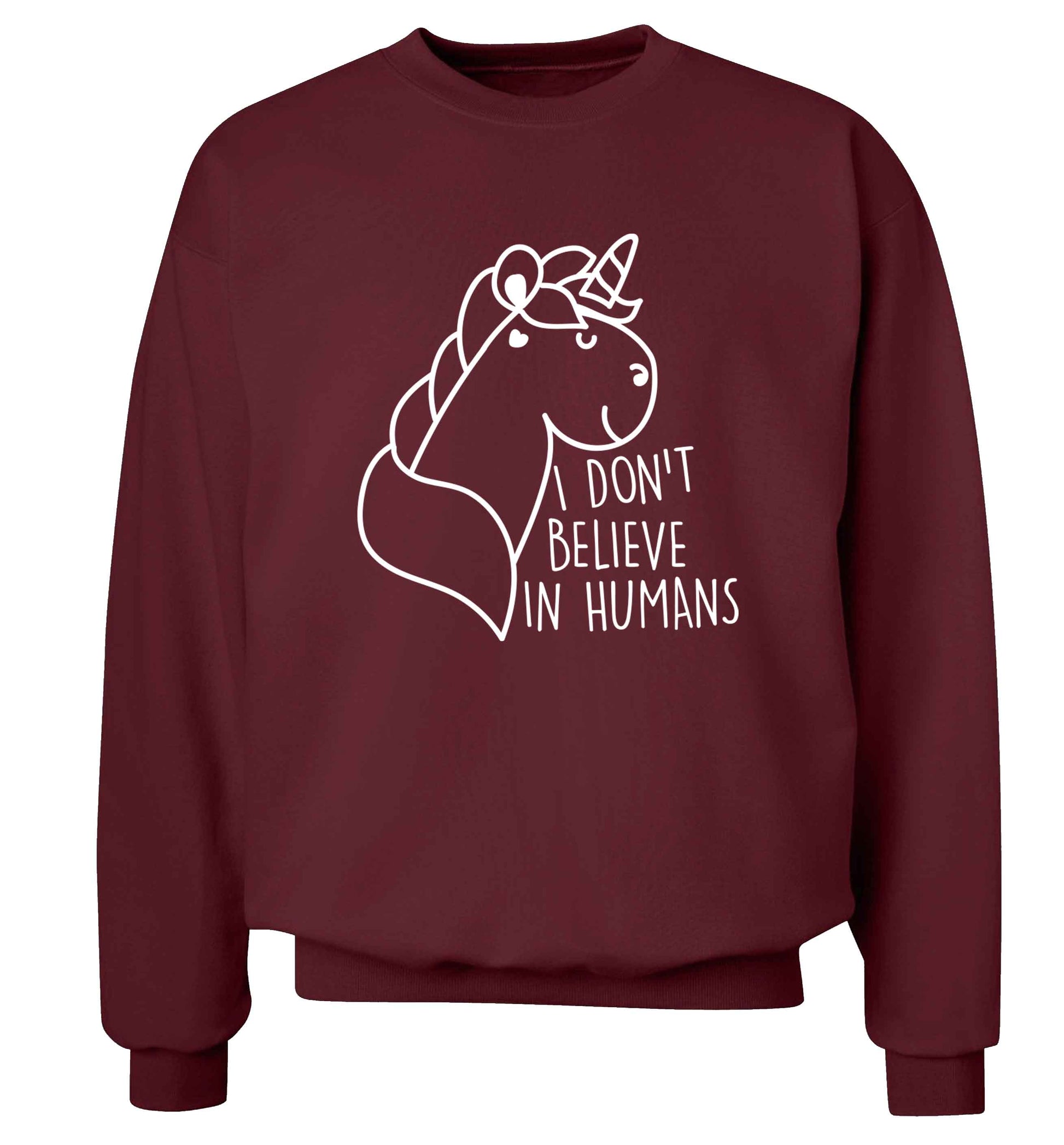 I don't believe in humans Adult's unisex maroon Sweater 2XL