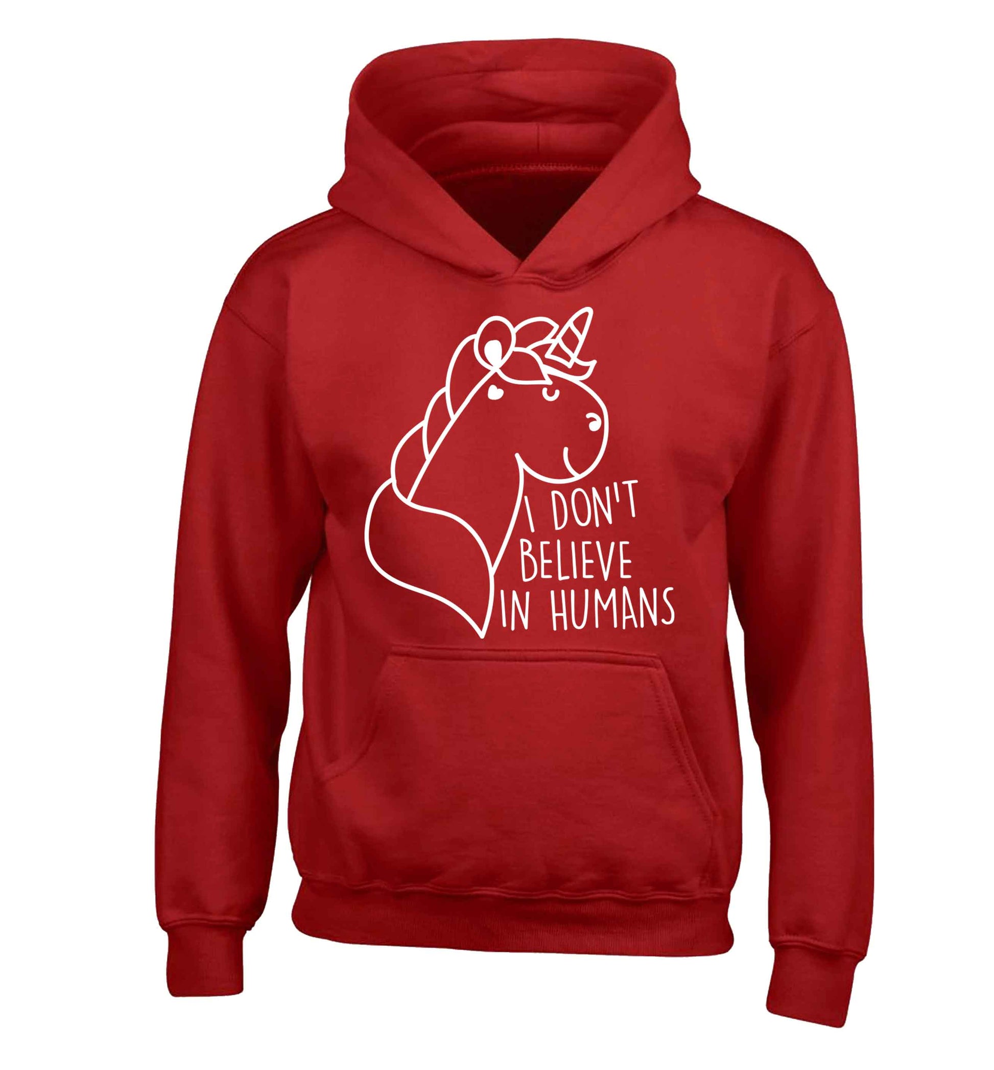 I don't believe in humans children's red hoodie 12-13 Years