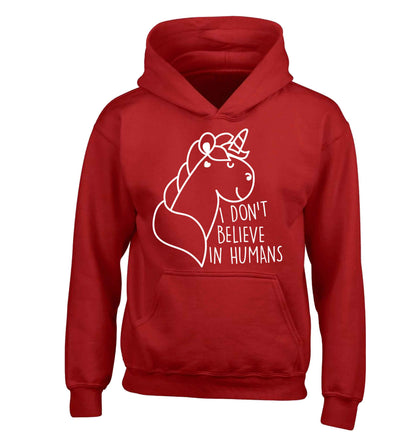 I don't believe in humans children's red hoodie 12-13 Years