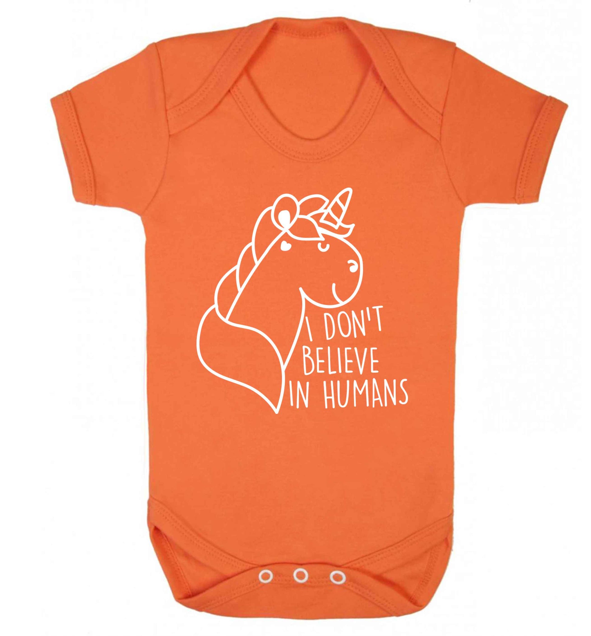 I don't believe in humans Baby Vest orange 18-24 months