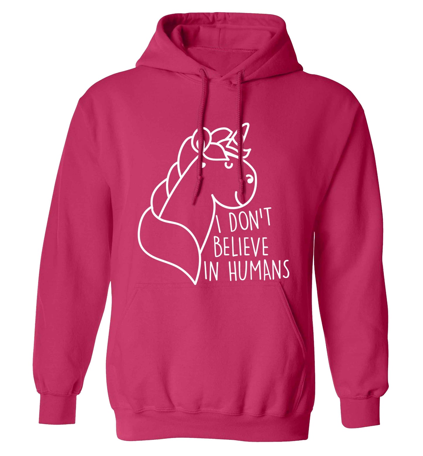 I don't believe in humans adults unisex pink hoodie 2XL