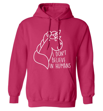 I don't believe in humans adults unisex pink hoodie 2XL