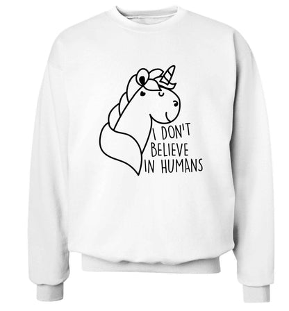 I don't believe in humans Adult's unisex white Sweater 2XL