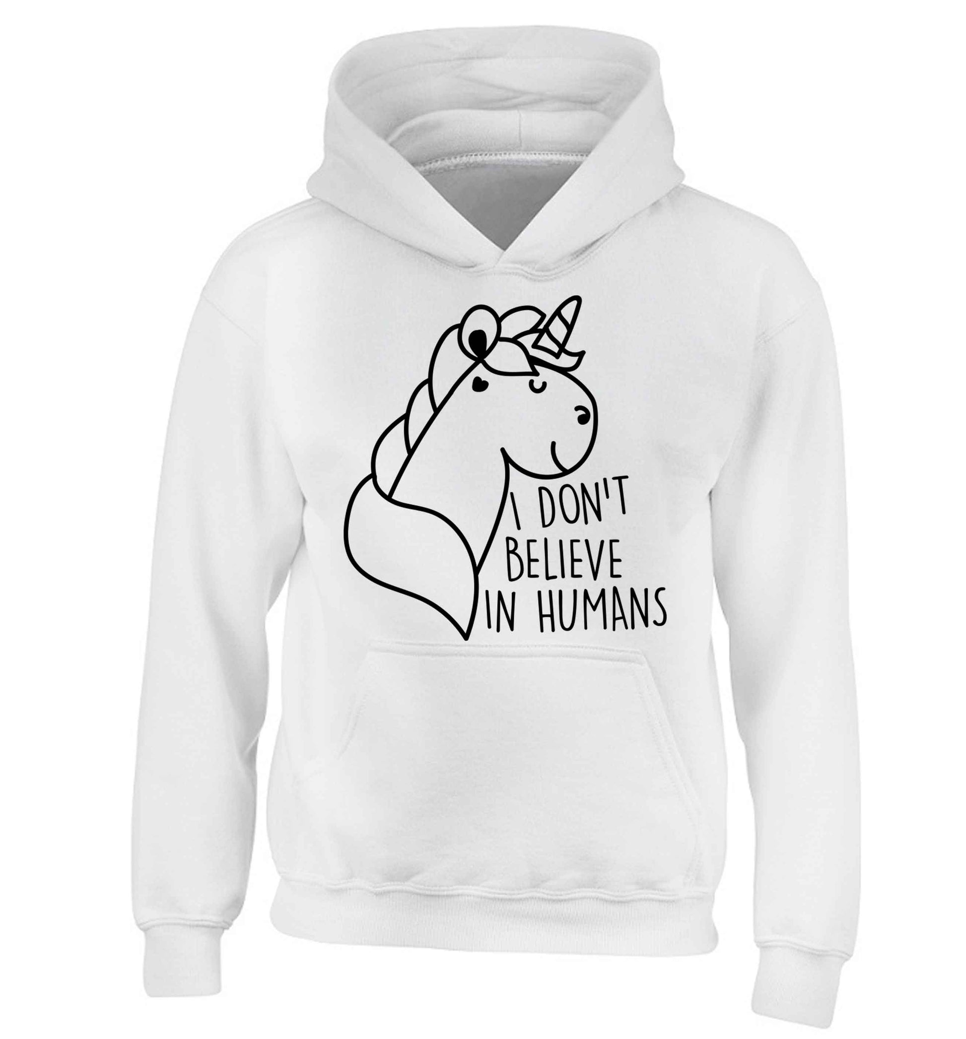 I don't believe in humans children's white hoodie 12-13 Years