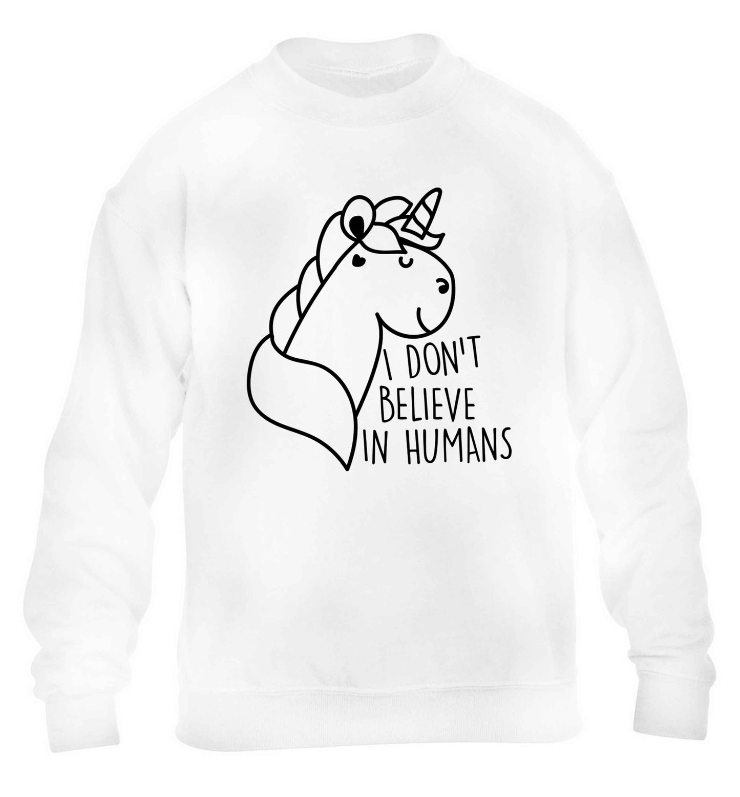 I don't believe in humans children's white sweater 12-13 Years