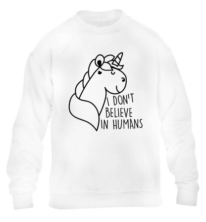 I don't believe in humans children's white sweater 12-13 Years