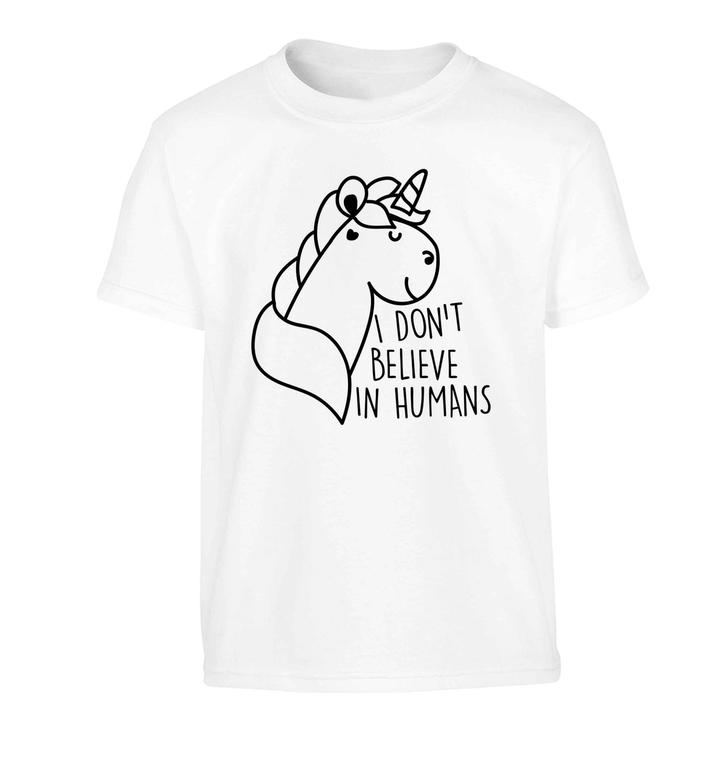 I don't believe in humans Children's white Tshirt 12-13 Years