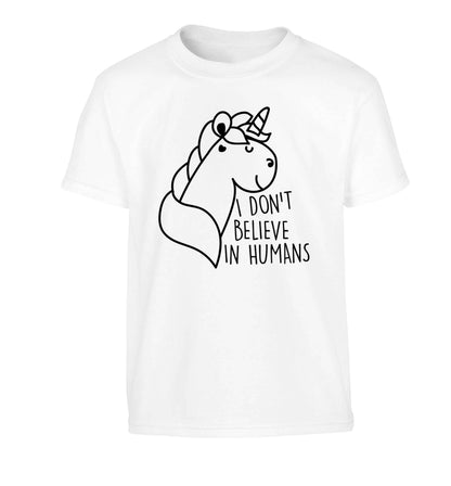 I don't believe in humans Children's white Tshirt 12-13 Years