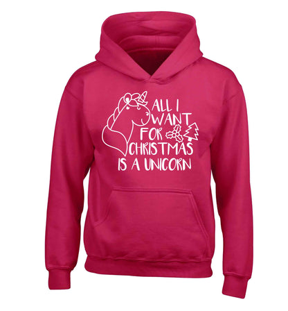 All I want for Christmas is a unicorn children's pink hoodie 12-13 Years