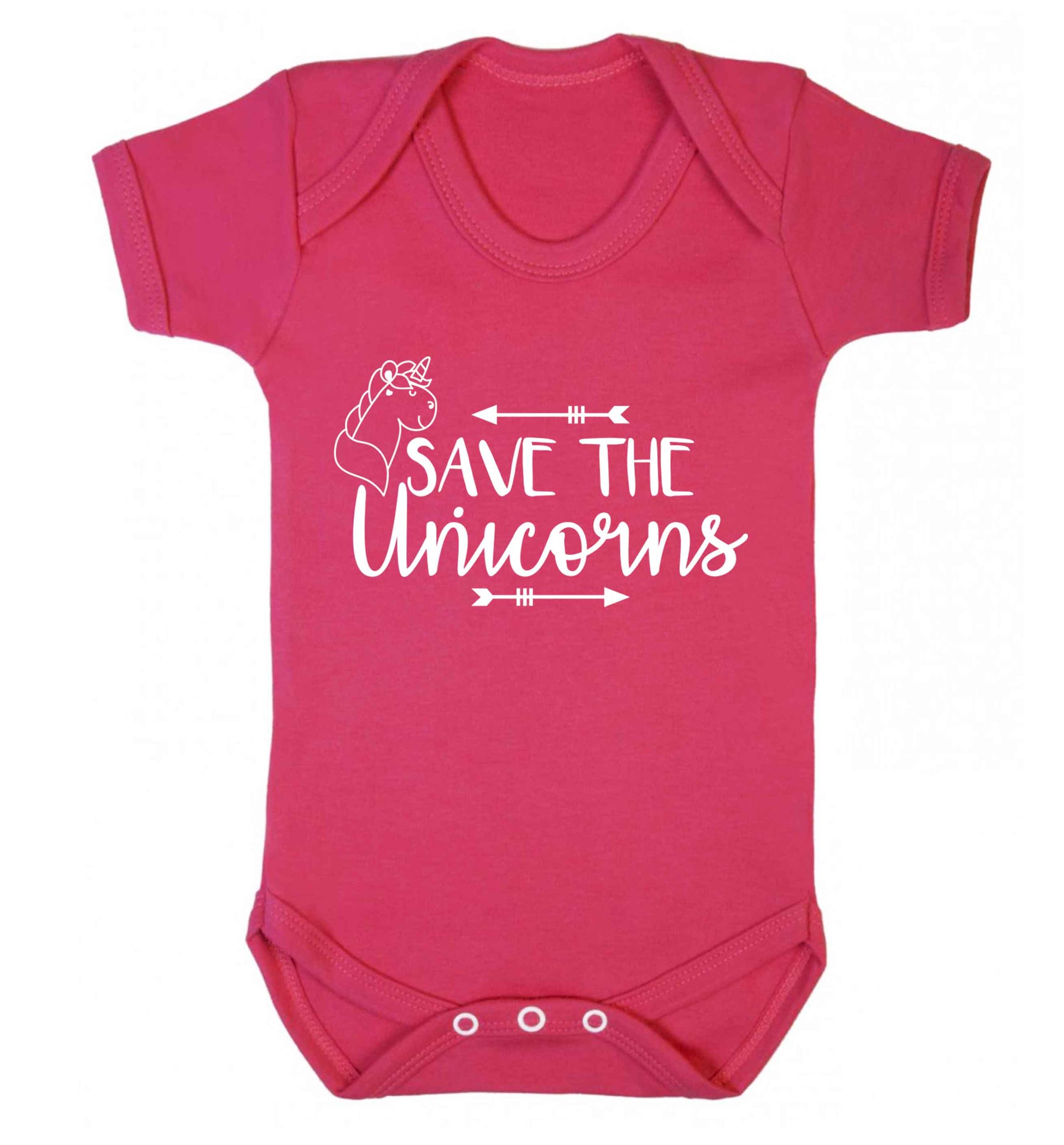 Save the unicorns Baby Vest dark pink 18-24 months