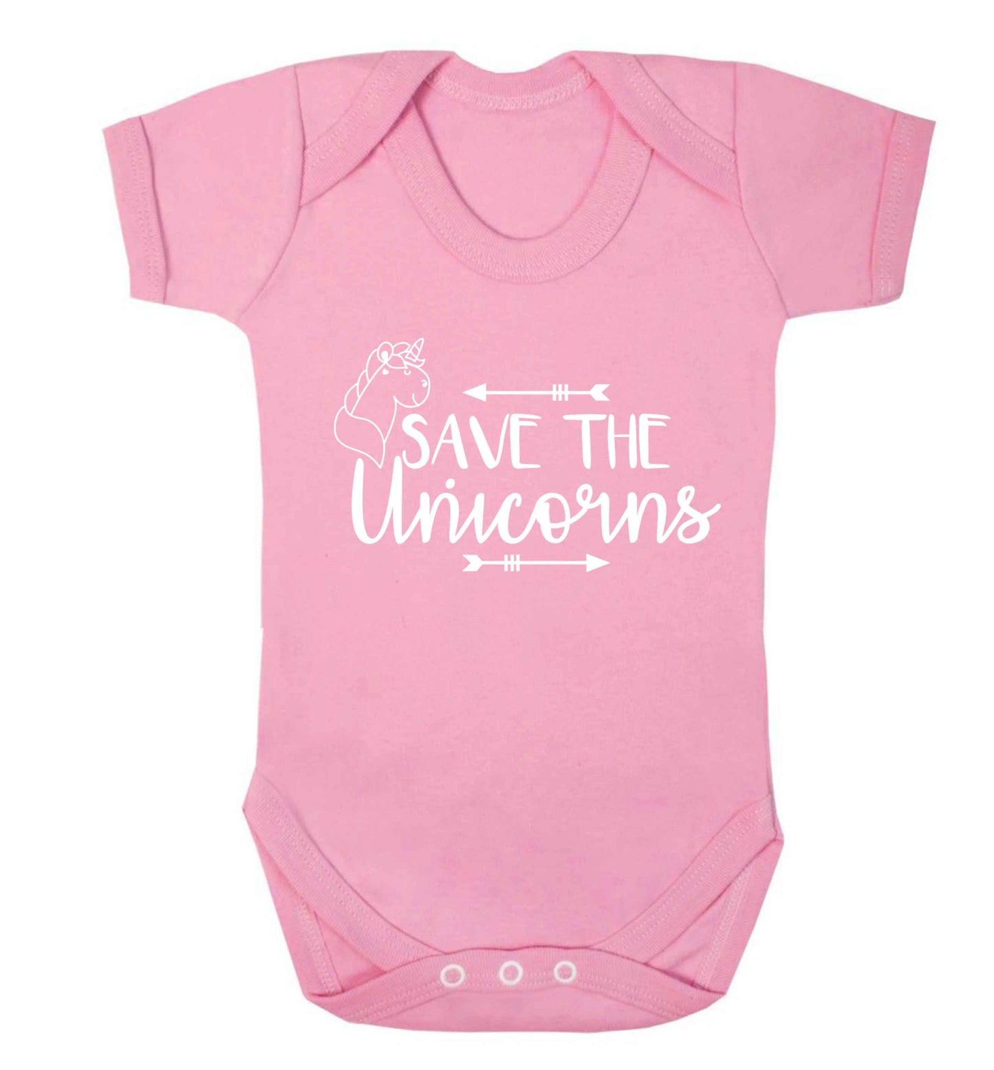 Save the unicorns Baby Vest pale pink 18-24 months