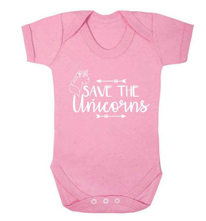 Save the unicorns Baby Vest pale pink 18-24 months