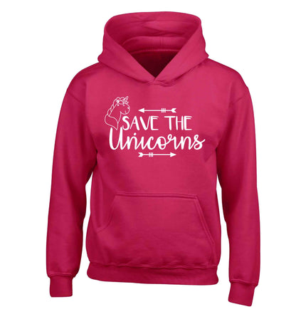Save the unicorns children's pink hoodie 12-13 Years