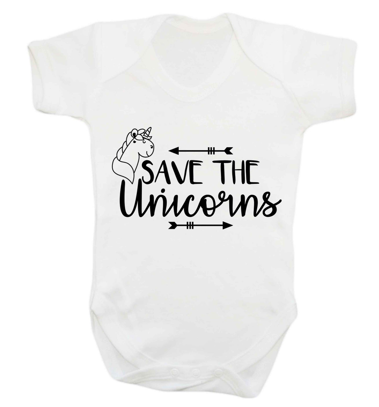 Save the unicorns Baby Vest white 18-24 months