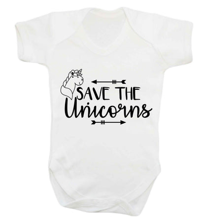 Save the unicorns Baby Vest white 18-24 months