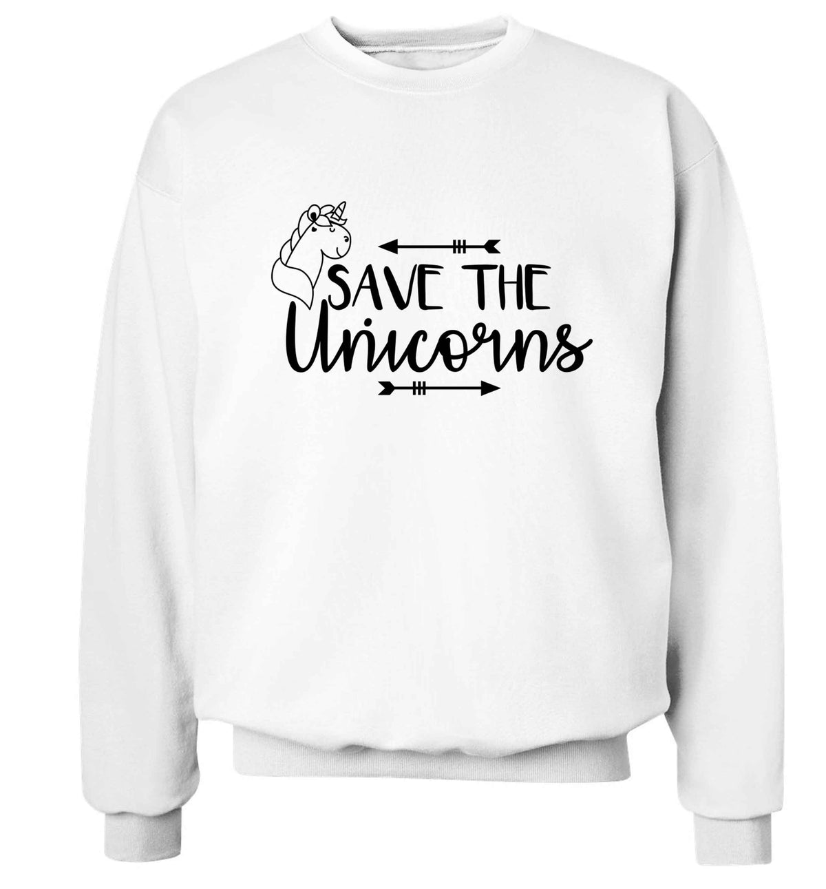 Save the unicorns Adult's unisex white Sweater 2XL
