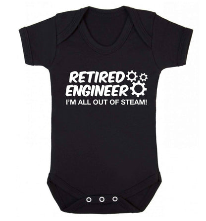Retired engineer I'm all out of steam Baby Vest black 18-24 months