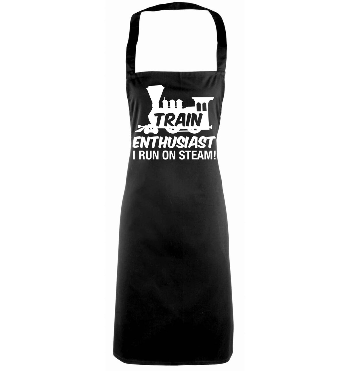 Train enthusiast I run on steam black apron