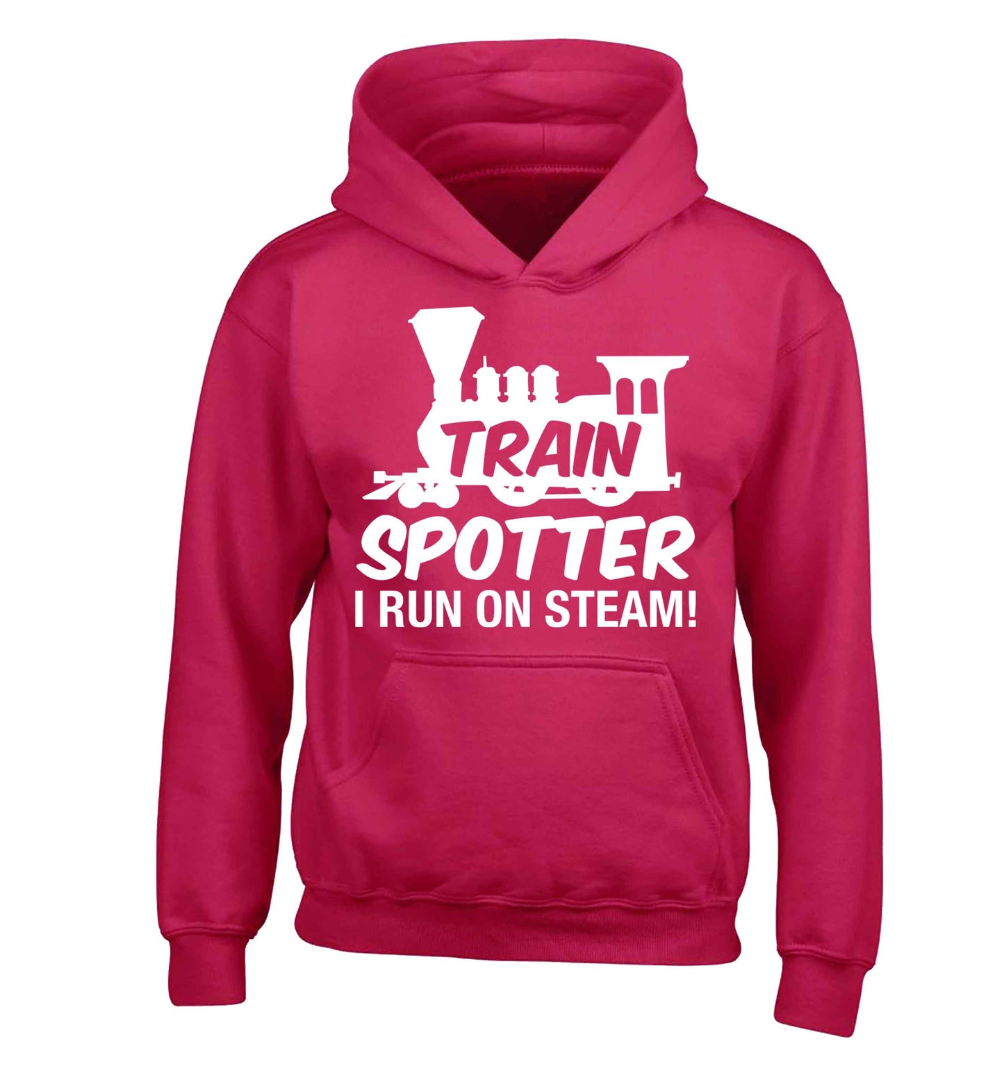 Train spotter I run on steam children's pink hoodie 12-13 Years