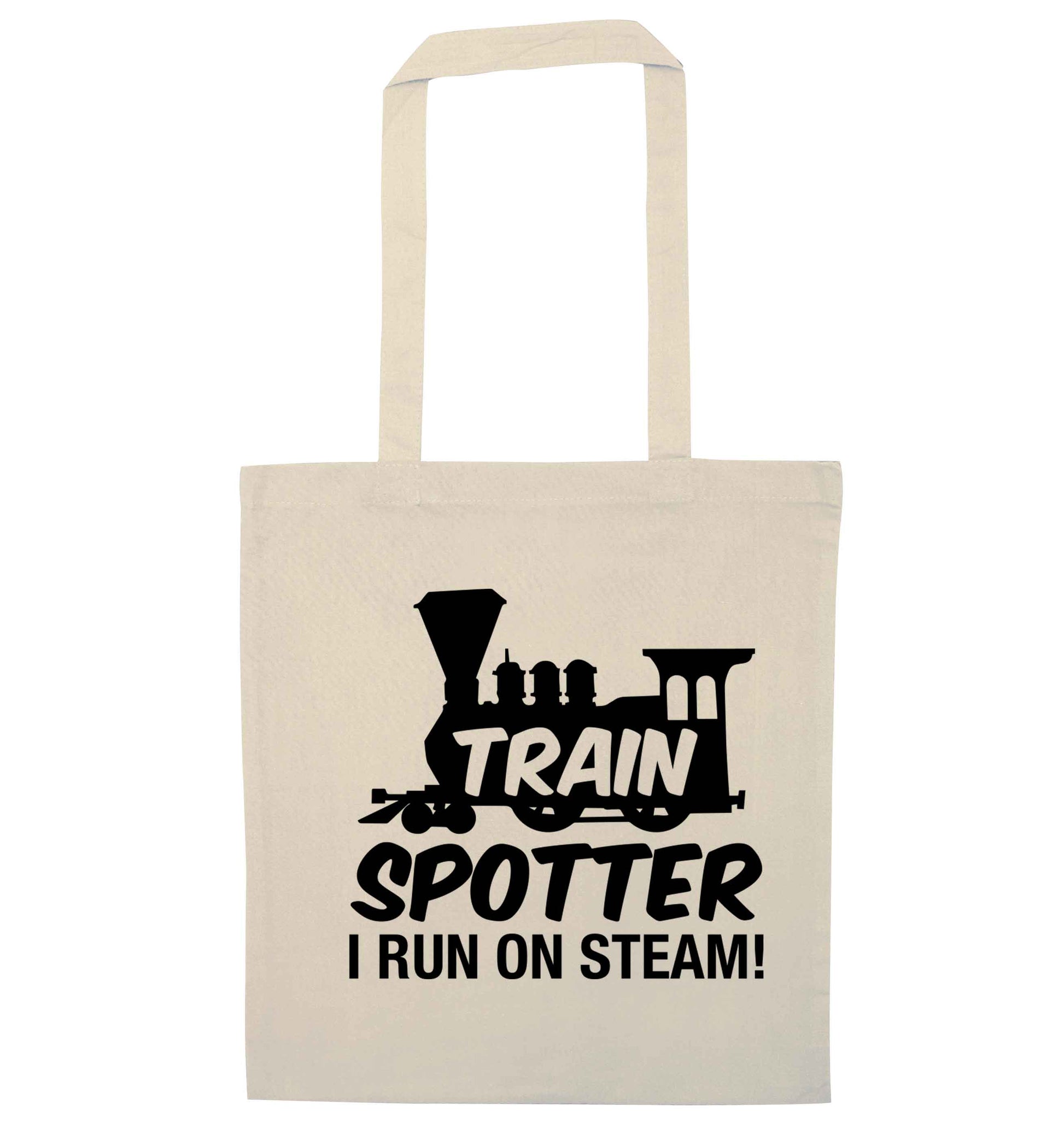 Train spotter I run on steam natural tote bag