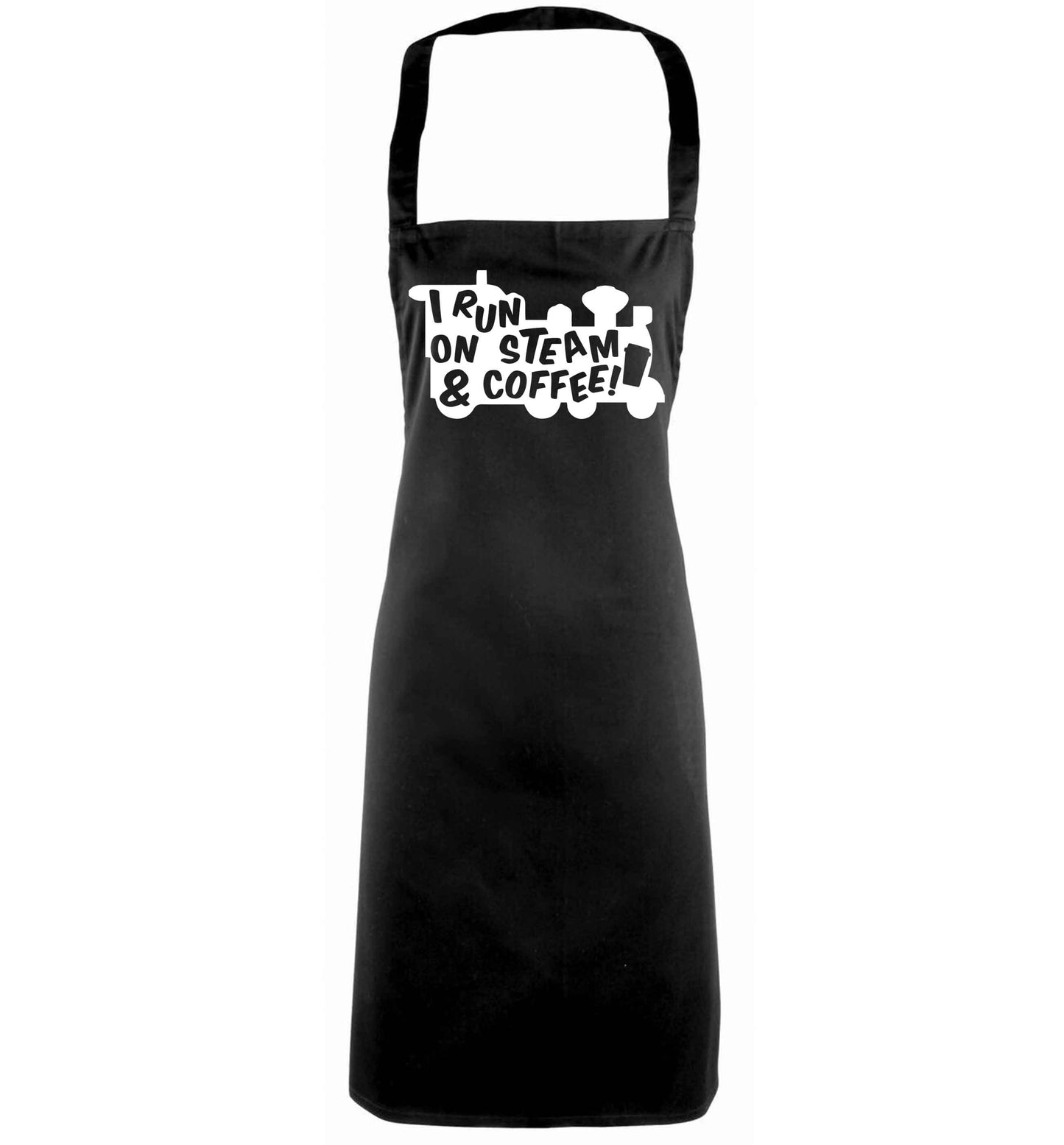 I run on steam and coffee black apron
