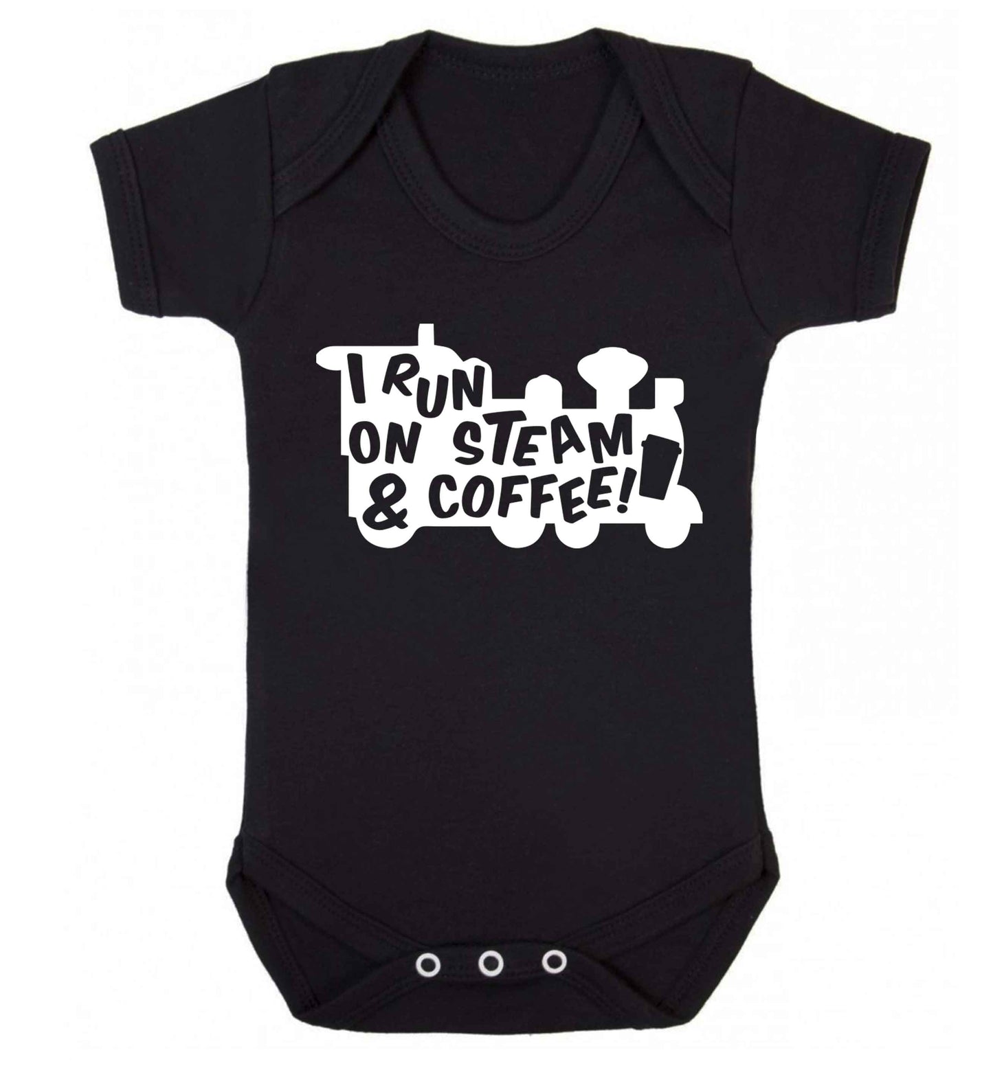 I run on steam and coffee Baby Vest black 18-24 months