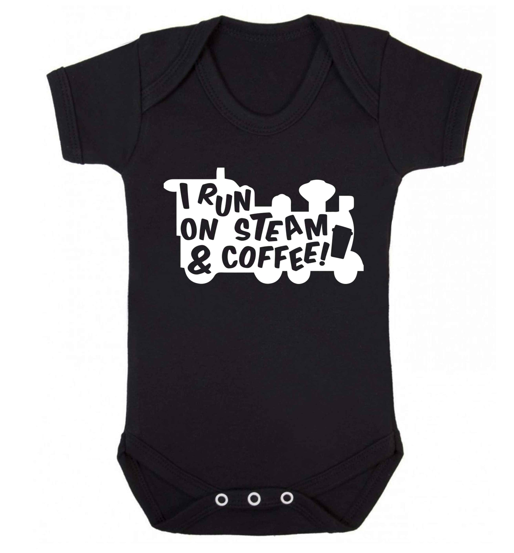 I run on steam and coffee Baby Vest black 18-24 months
