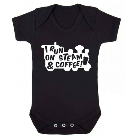 I run on steam and coffee Baby Vest black 18-24 months