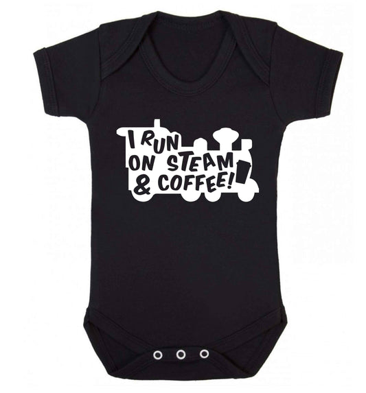 I run on steam and coffee Baby Vest black 18-24 months