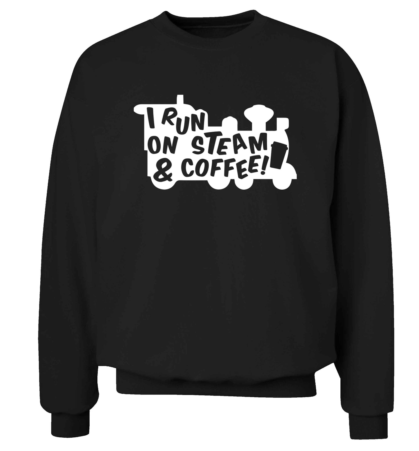I run on steam and coffee Adult's unisex black Sweater 2XL