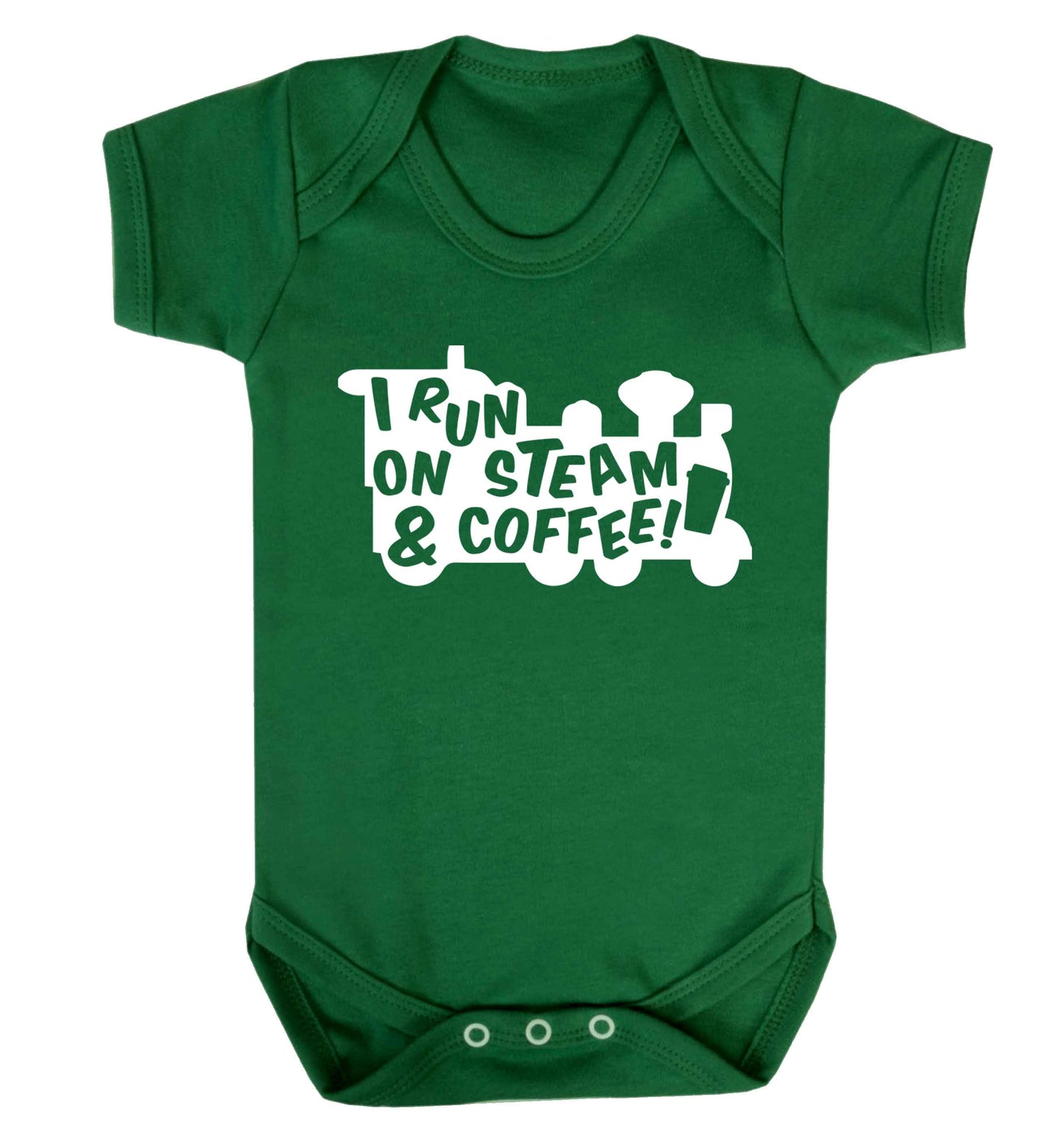 I run on steam and coffee Baby Vest green 18-24 months